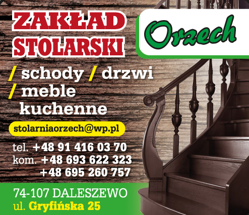 Zakład Stolarski ORZECH Daleszewo Schody / Drzwi / Meble Kuchenne