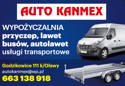 AUTO KANMEX Oława Wypożyczalnia Przyczep / Lawet / Busów / Autolawet / Usługi Transportowe