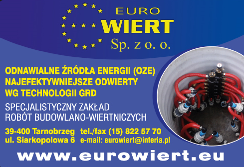 EURO WIERT Sp. z o.o. Tarnobrzeg Odnawialne Źródła Energii / Zakład Robót Budowlano- Wiertniczych