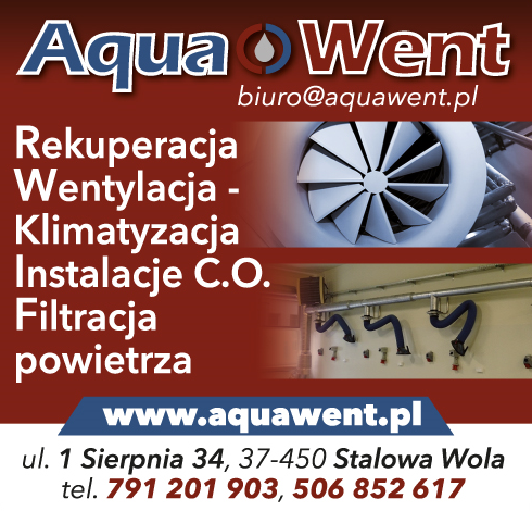 AQUA-WENT Stalowa Wola Rekuperacja / Wentylacja-Klimatyzacja / Instalacje C.O. / Filtracja Powietrza