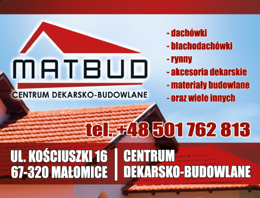 MATBUD Centrum Dekarsko- Budowlane Małomice Dachówki / Rynny / Mat. Budowlane / Inne