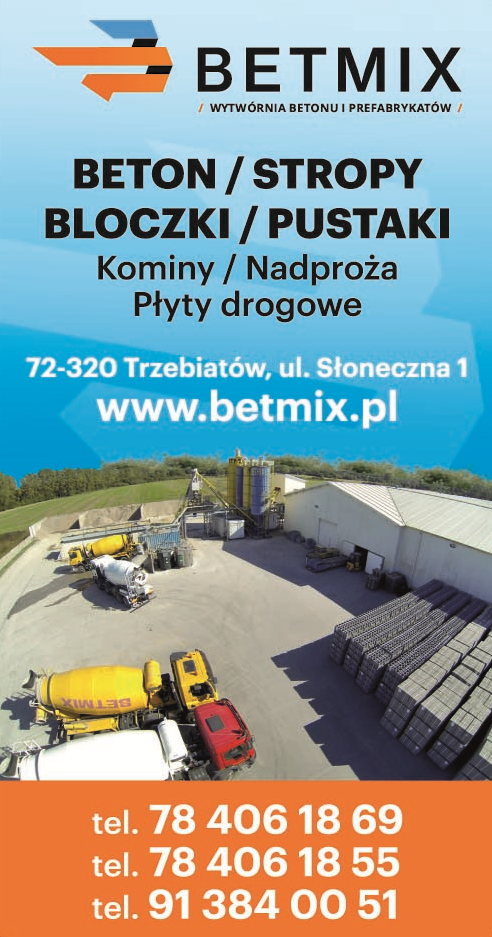 BETMIX Wytwórnia Betonu i Prefabrykatów Trzebiatów Beton /Stropy / Bloczki / Pustaki / Płyty Drogowe