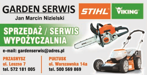 GARDEN SERWIS Jan Marcin Nizielski Pułtusk Stihl / Viking / Sprzedaż - Serwis - Wypożyczalnia