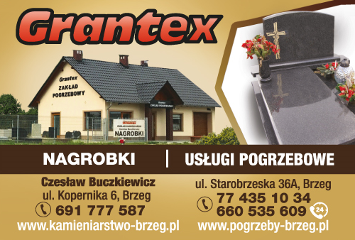 Zakład Kamieniarski GRANTEX Brzeg - Nagrobki, Parapety, Schody, Blaty 