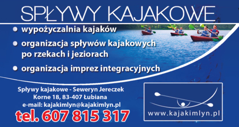 SPŁYWY KAJAKOWE - Seweryn Jereczek Łubiana Wypożyczalnia Kajaków / Organizacja Spływów Kajakowych