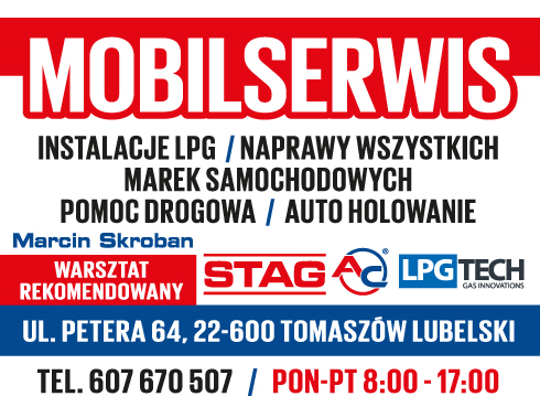 MOBILSERWIS Marcin Skroban Tomaszów Lubelski Instalacje LPG / Naprawy / Pomoc Drogowa