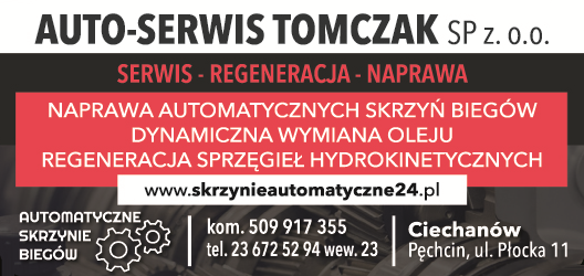 AUTO-SERWIS TOMCZAK Sp. z o.o. Automatyczne Skrzynie Biegów Ciechanów Serwis / Regeneracja / Naprawa