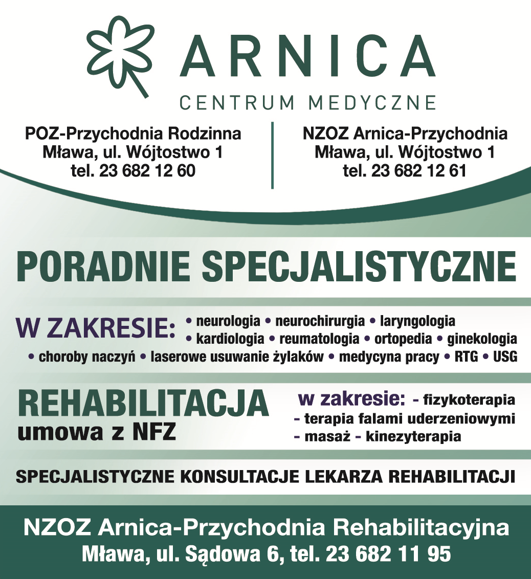 NZOZ "ARNICA" Mława Przychodnia Rodzinna / Przychodnia Rehabilitacyjna / Poradnie Specjalistyczne