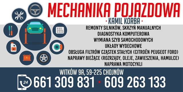 MECHANIKA POJAZDOWA Kamil Korba Witków, Chojnów-Remonty Silników/ Skrzyń Manualnych/ Naprawy Bieżące