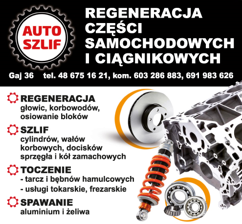 AUTO SZLIF Przysucha Regeneracja Części Samochodowych i Ciągnikowych