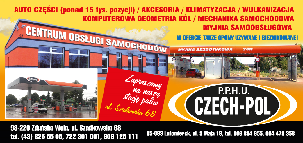 P.P.H.U. CZECH-POL Zduńska Wola Centrum Obsługi Samochodów / Myjnia Samoobsługowa / Stacja Paliw