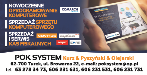 POK SYSTEM Kurz & Pyszyński & Olejarski Turek Oprogramowanie Komputerowe / Kasy Fiskalne