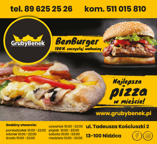 GRUBY BENEK® Nidzica Burgery / Pizza