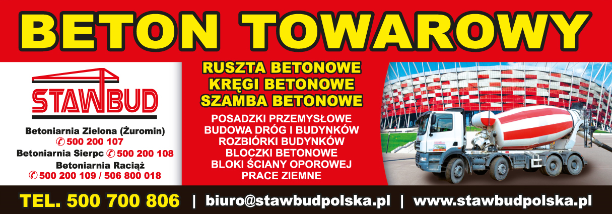 STAWBUD Sp. z o.o. Sp.k. Raciąż Beton Towarowy / Ruszta Betonowe / Kręgi Betonowe / Szamba Betonowe