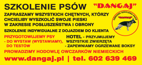OŚRODEK SZKOLENIA PSÓW "DANGAJ" Warszawa 