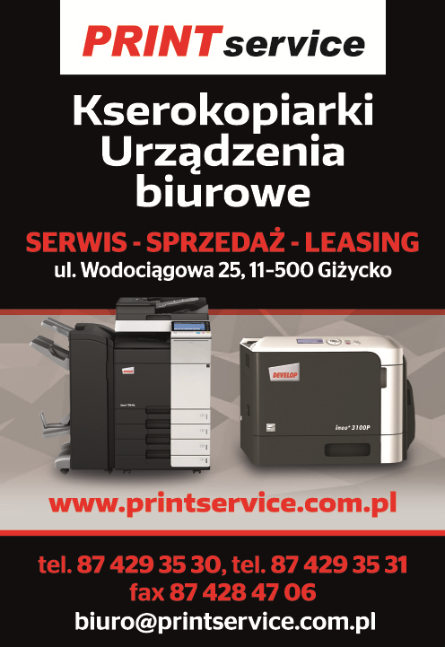 PRINT Service Giżycko Kserokopiarki / Urządzenia Biurowe / Serwis - Sprzedaż - Leasing