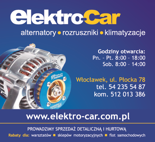 ELEKTRO-CAR Włocławek Alternatory / Rozruszniki / Klimatyzacje / Sprzedaż Detaliczna i Hurtowa