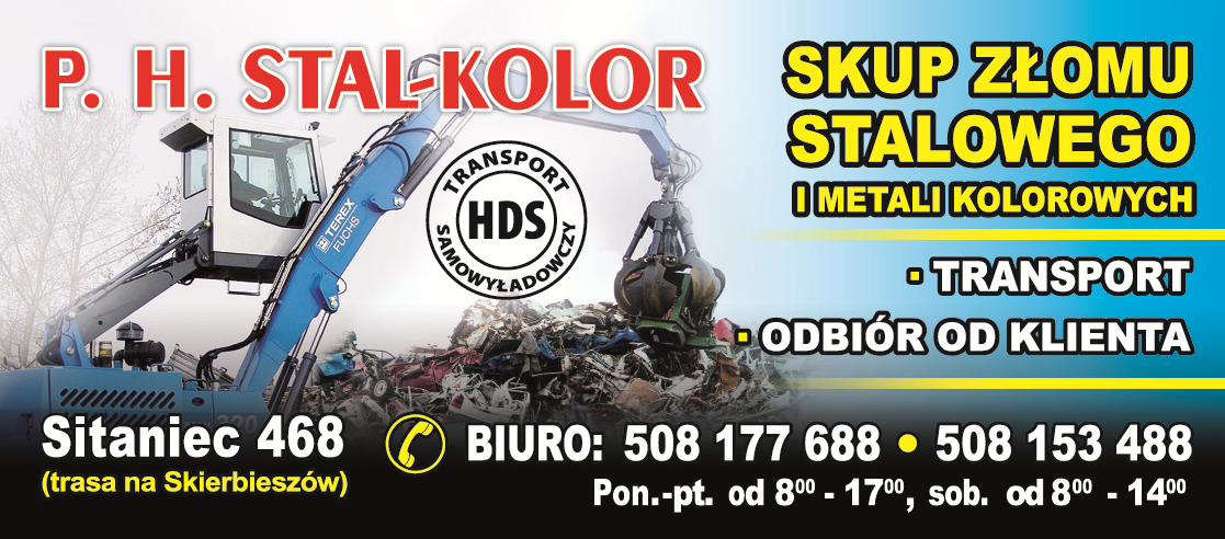 P.H. STAL-KOLOR Sitaniec Skup Złomu Stalowego i Metali Kolorowych / Transport Samowyładowczy HDS