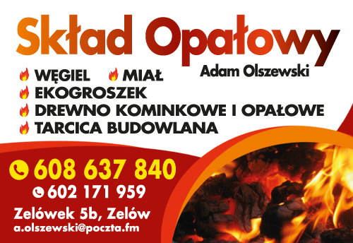 SKŁAD OPAŁOWY Adam Olszewski Zelówek Węgiel / Miał / Ekogroszek / Drewno Kominkowe i Opałowe