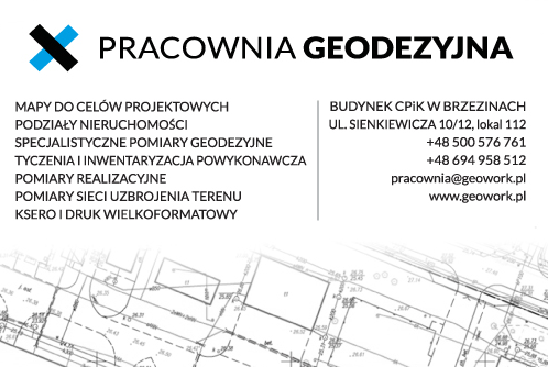 GEO WORK Pracownia Geodezyjna Brzeziny Mapy Do Celów Projektowych / Podziały Nieruchomości / Ksero