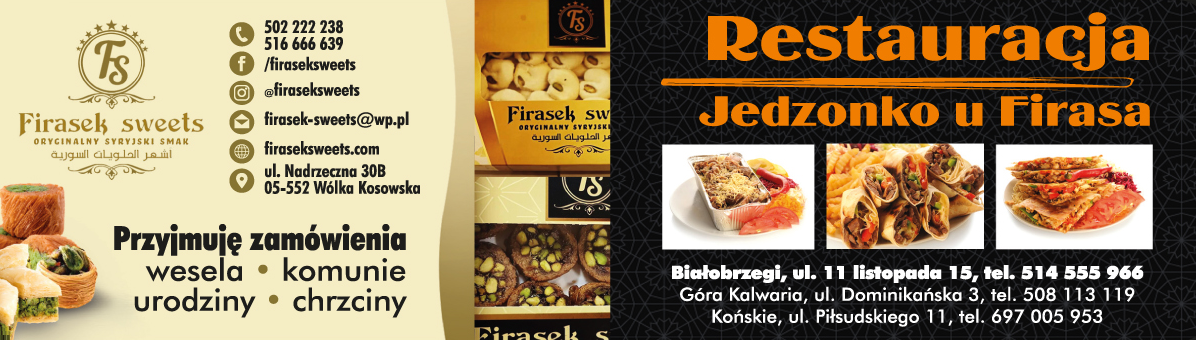 FIRASEK SWEETS | Restauracja Jedzonko u Firasa Białobrzegi Oryginalny Syryjski Smak