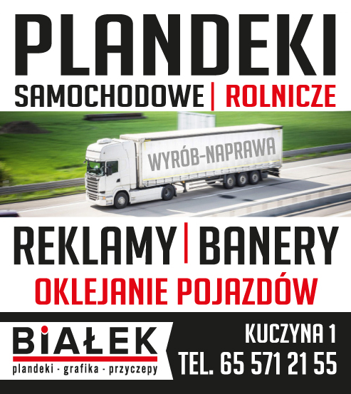 BIAŁEK PLANDEKI - GRAFIKA - PRZYCZEPY Kuczyna Plandeki / Reklamy / Banery / Oklejanie Pojazdów