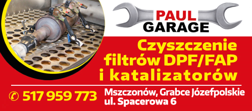 PAUL GARAGE Grabce Józefpolskie Czyszczenie Filtrów DPF / FAP i Katalizatorów