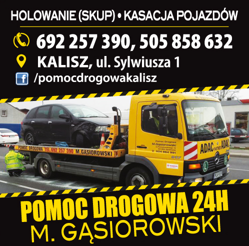 POMOC DROGOWA 24H M. Gąsiorowski Kalisz Holowanie (Skup) / Kasacja Pojazdów