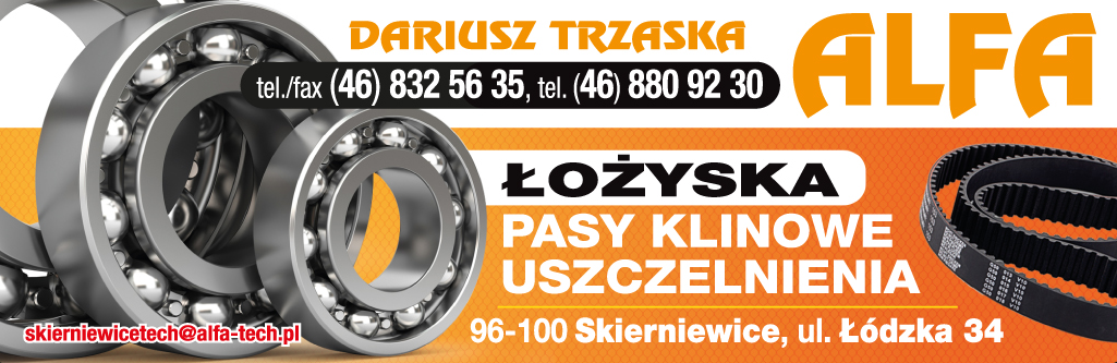 ALFA Dariusz Trzaska Skierniewice Łożyska / Pasy Klinowe / Uszczelnienia