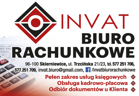 INVAT Biuro Rachunkowe Skierniewice Pełen Zakres Usług Księgowych / Obsługa Kadrowo-Płacowa