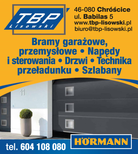 TBP Lisowski Chróścice Bramy Garażowe, Przemysłowe / Napędy i Sterowania / Drzwi / Szlabany