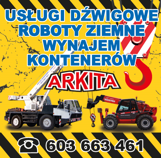 ARKITA Kostrzyn nad Odrą Usługi Dźwigowe / Roboty Ziemne / Wynajem Kontenerów