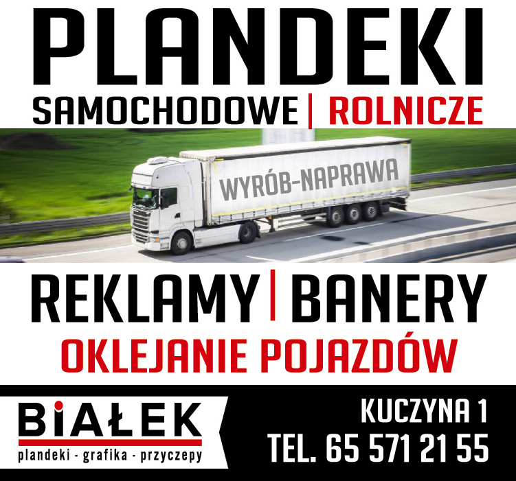 BIAŁEK PLANDEKI - GRAFIKA - PRZYCZEPY Kuczyna Plandeki Samochodowe / Rolnicze / Reklamy / Banery 