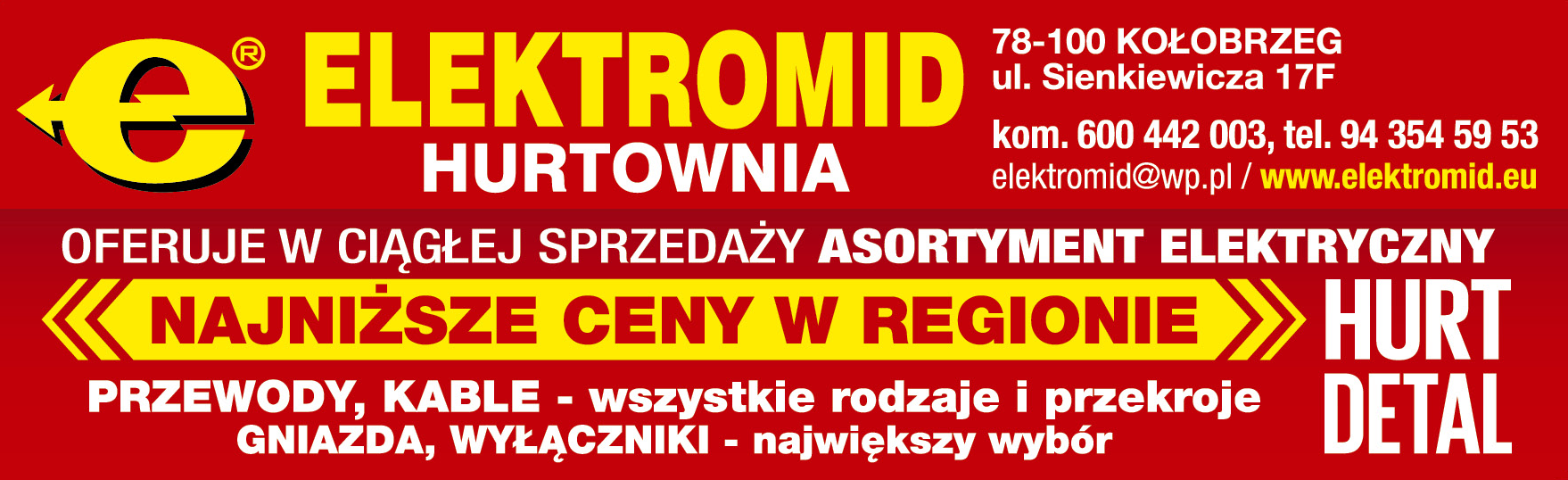 ELEKTROMID HURTOWNIA Kołobrzeg Asortyment Elektryczny 