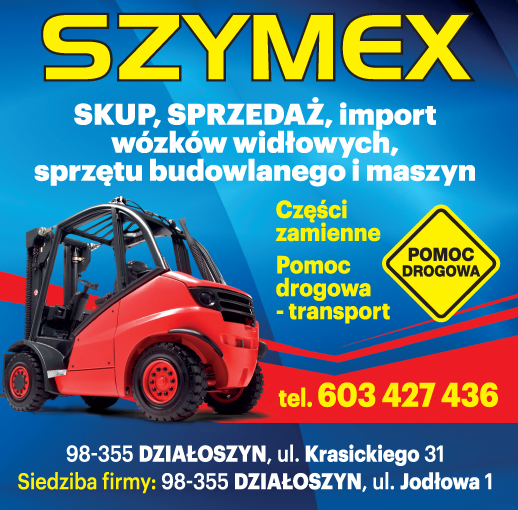 SZYMEX ZHU Działoszyn Skup, Sprzedaż, Import Wózków Widłowych