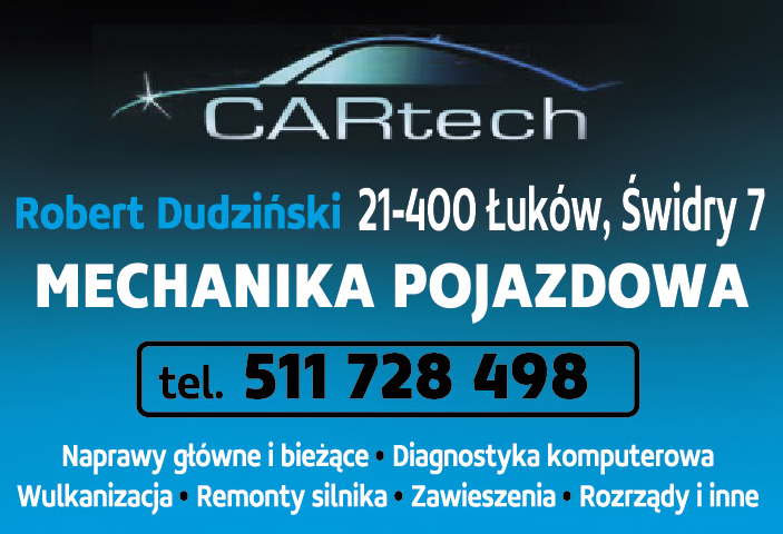 CARtech Robert Dudziński Łuków Diagnostyka Komputerowa / Wulkanizacja / Zawieszenia / Rozrządy