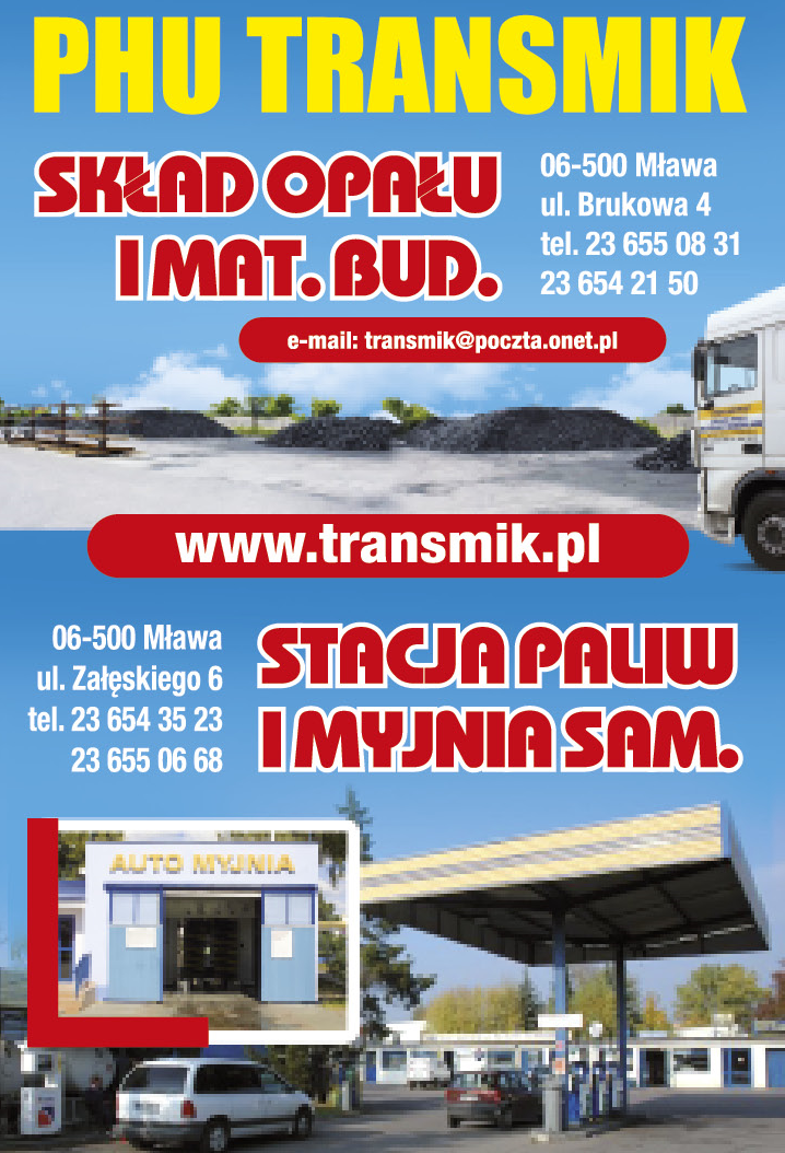 PHU TRANSMIK Mława Stacja Paliw / Myjnia Samochodowa / Skład Opału i Materiałów Budowlanych