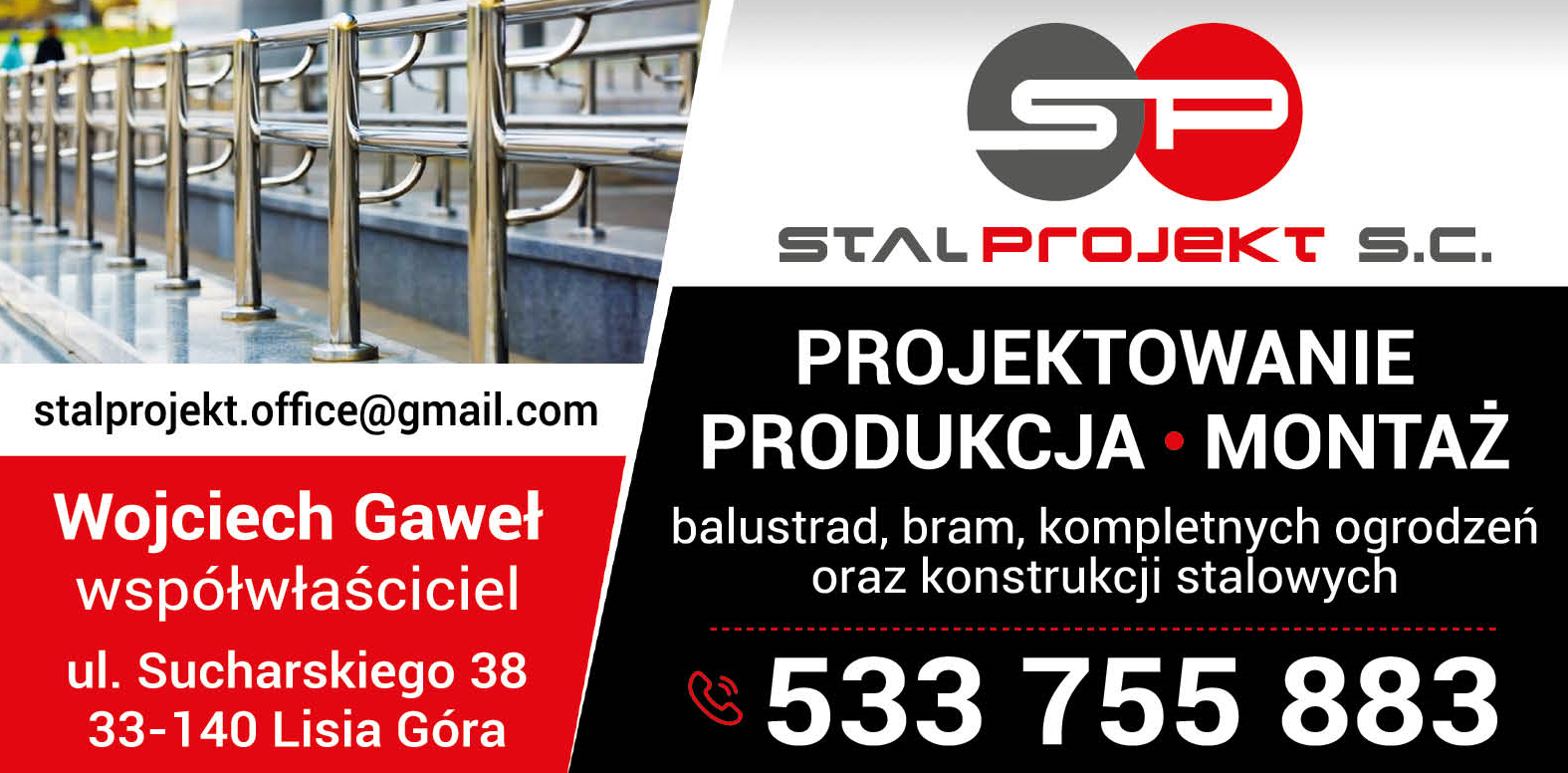 STAL PROJEKT s.c. Lisia Góra Balustrady / Bramy / Ogrodzenia / Konstrukcje Stalowe