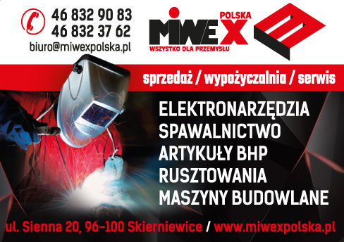 MIWEX POLSKA S.C. Skierniewice Elektronarzędzia / Spawalnictwo / Art. BHP / Rusztowania