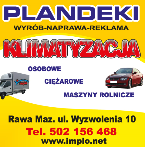 IMPLO Paweł Szostek Rawa Mazowiecka Plandeki Wyrób / Naprawa / Reklama