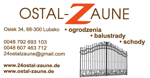 OSTAL - ZAUNE Lubsko Ogrodzenia / Balustrady / Schody