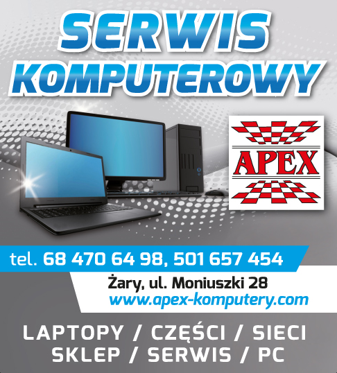 APEX KOMPUTERY Żary Serwis Komputerowy / Laptopy / Części / Sieci 
