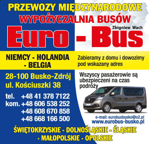 EURO-BUS Zbigniew Wach Busko- Zdrój Przewozy Międzynarodowe / Wypożyczalnia Busów