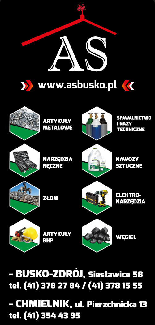 F.H.U. "AS" s.c. Busko- Zdrój Art. Metalowe / Narzędzia Ręczne / Nawozy Sztuczne / Elektronarzędzia 