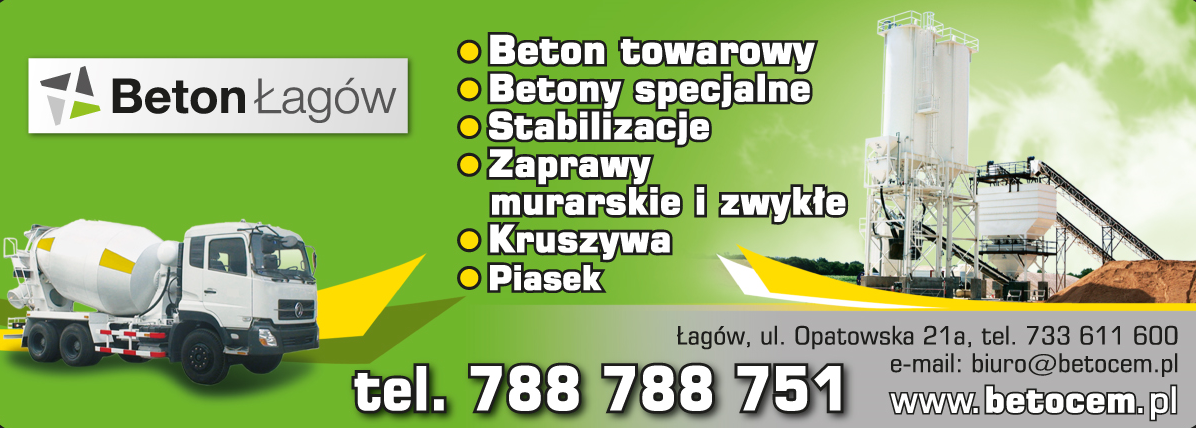 BETOCEM Beton Łagów Beton Towarowy / Stabilizacje / Zaprawy Murarskie / Kruszywa / Piasek