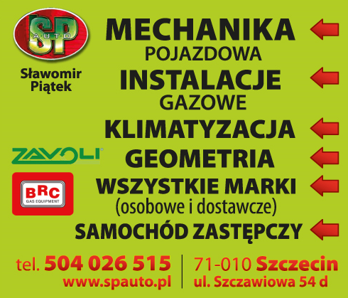 SP AUTO Sławomir Piątek Szczecin Mechanika Pojazdowa / Instalacje Gazowe / Klimatyzacja / Geometria