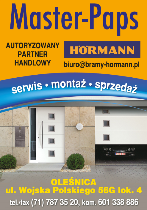 MASTER-PAPS Autoryzowany Partner Handlowy HORMANN Oleśnica Serwis / Sprzedaż / Montaż