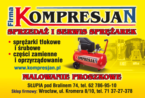 Firma KOMPRESJAN Słupia pod Bralinem Sprzedaż i Serwis Sprężarek