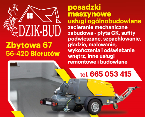 DZIK- BUD Usługi Ogólnobudowlane Bierutów Posadzki Maszynowe / Zacieranie Mechaniczne / Malowanie