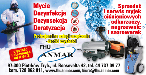 F.H.U. ANMAR Piotrków Trybunalski Mycie / Dezynfekcja / Dezynsekcja / Deratyzacja